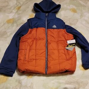 Orange and Blue Hooded Jacket
